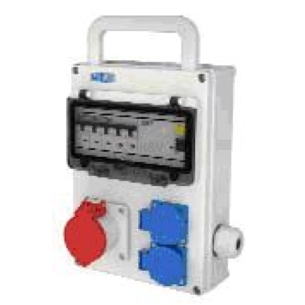 Baseline šedá rozvodna 32A - 2x230, 1x3F 16A + průchozí 32A